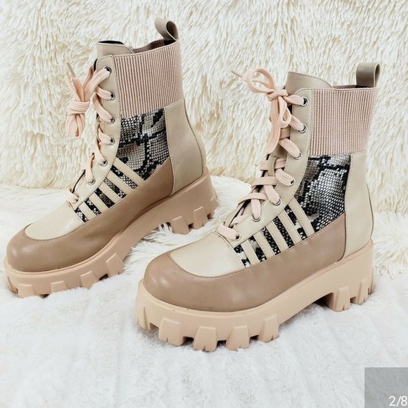 Nude snake combat boot - Picture 3 of 7